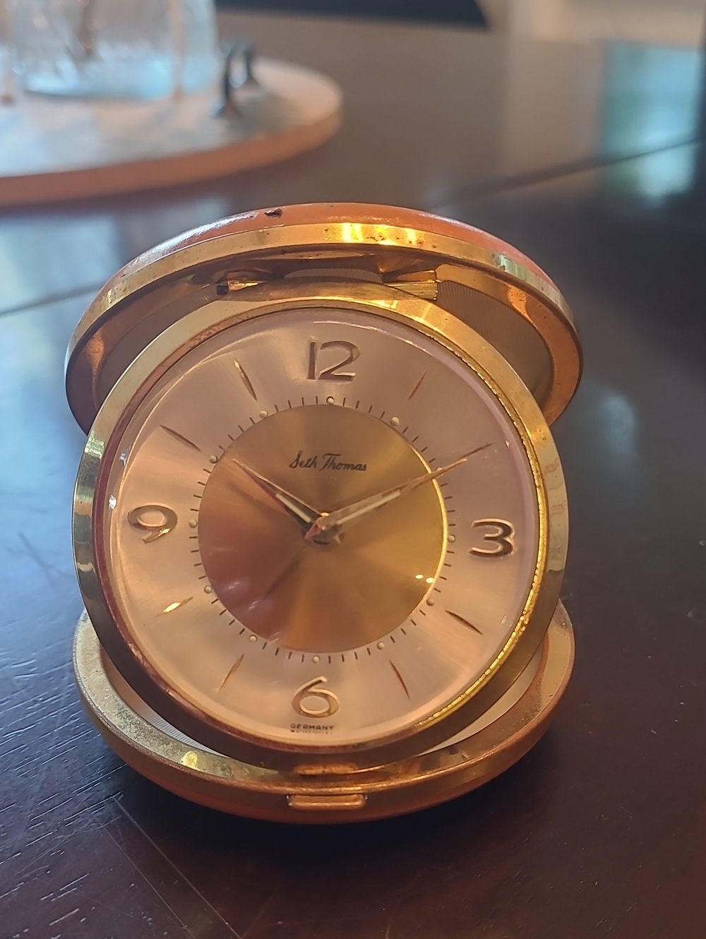 Seth Thomas Gold Travel Alarm Clock - Gold Finish